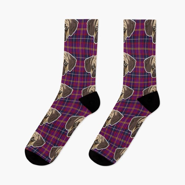 Item preview, Puggle Face on Tartan designed and sold by FivePugs.