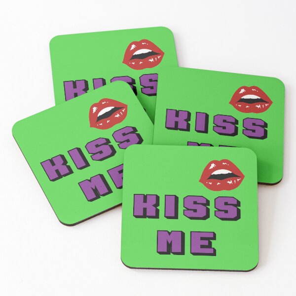 Item preview, KISS ME purple text with sexy female lips designed and sold by Martapp.
