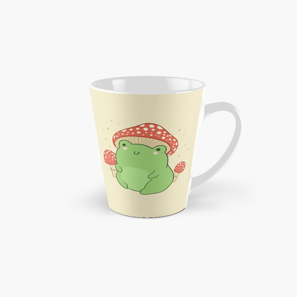 Frogs Drinking Tea Mushroom Cute Cottagecore Aesthetic Frog Mug - Teeruto