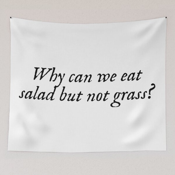 Item preview, Taylor Swift ‘Why can we eat salad but not grass?’ designed and sold by Sarah Swiftie.