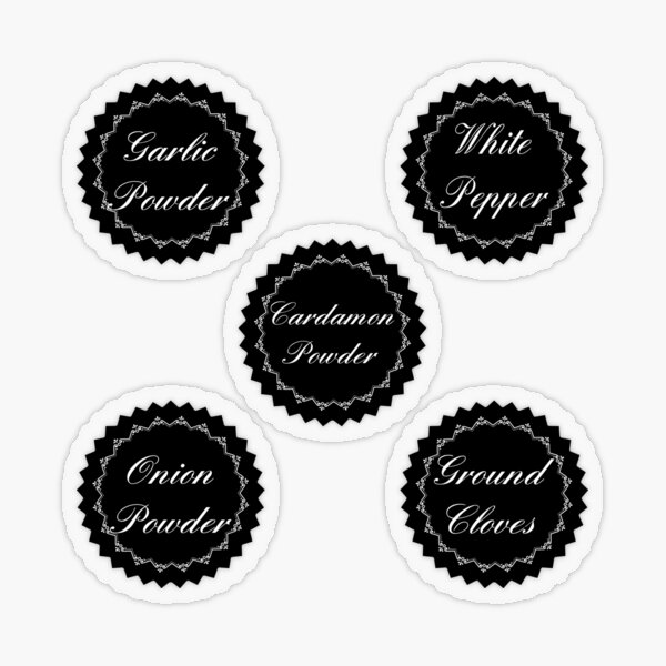 Pack 3 elegant crafty Spice jar Labels Sticker for Sale by Randa Ranmania