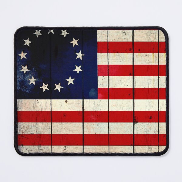 Item preview, Distressed Betsy Ross Flag on Old Barn Wood Print designed and sold by MolonLabeArt.
