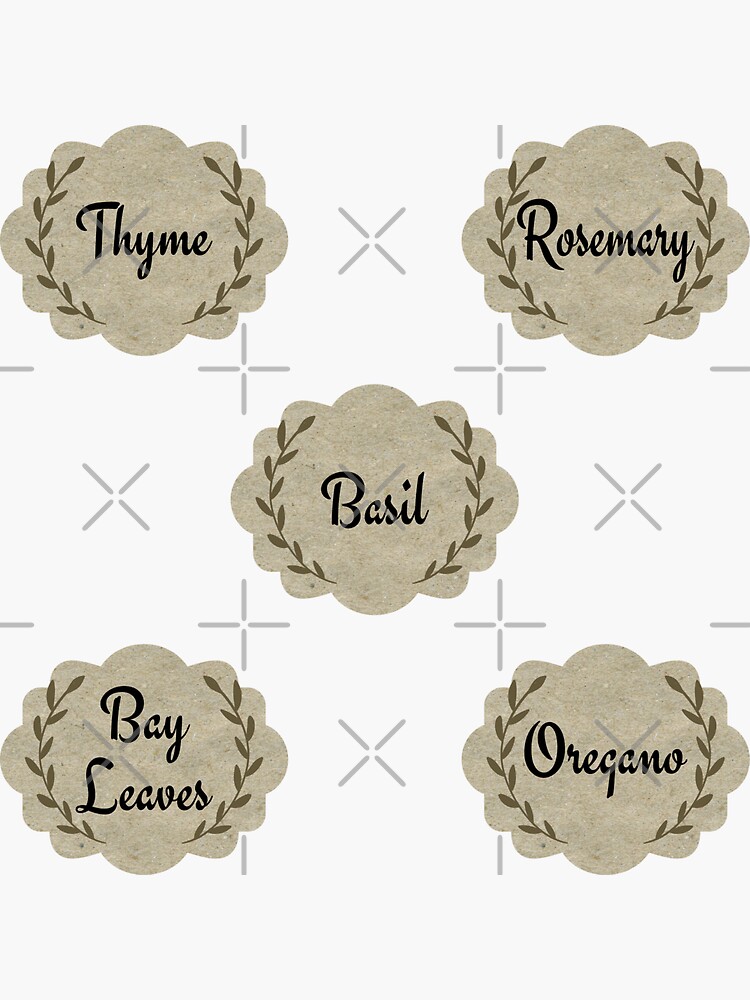 Pack 2 Round elegant black Spice jar Labels Sticker for Sale by