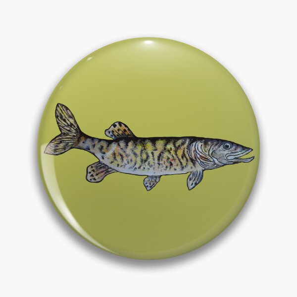 Item preview, Musky Fish Illustration - Olive Green designed and sold by Michelebuttons.