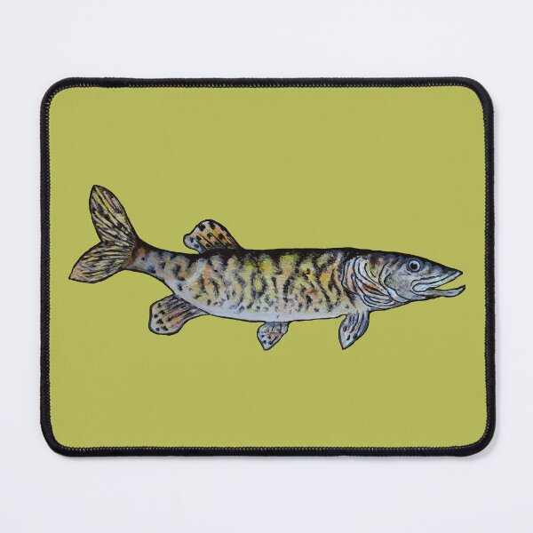 Item preview, Musky Fish Illustration - Olive Green designed and sold by Michelebuttons.