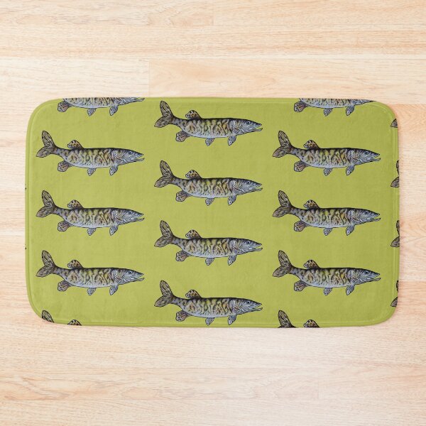 Item preview, Musky Fish Illustration - Olive Green designed and sold by Michelebuttons.