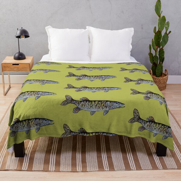 Item preview, Musky Fish Illustration - Olive Green designed and sold by Michelebuttons.