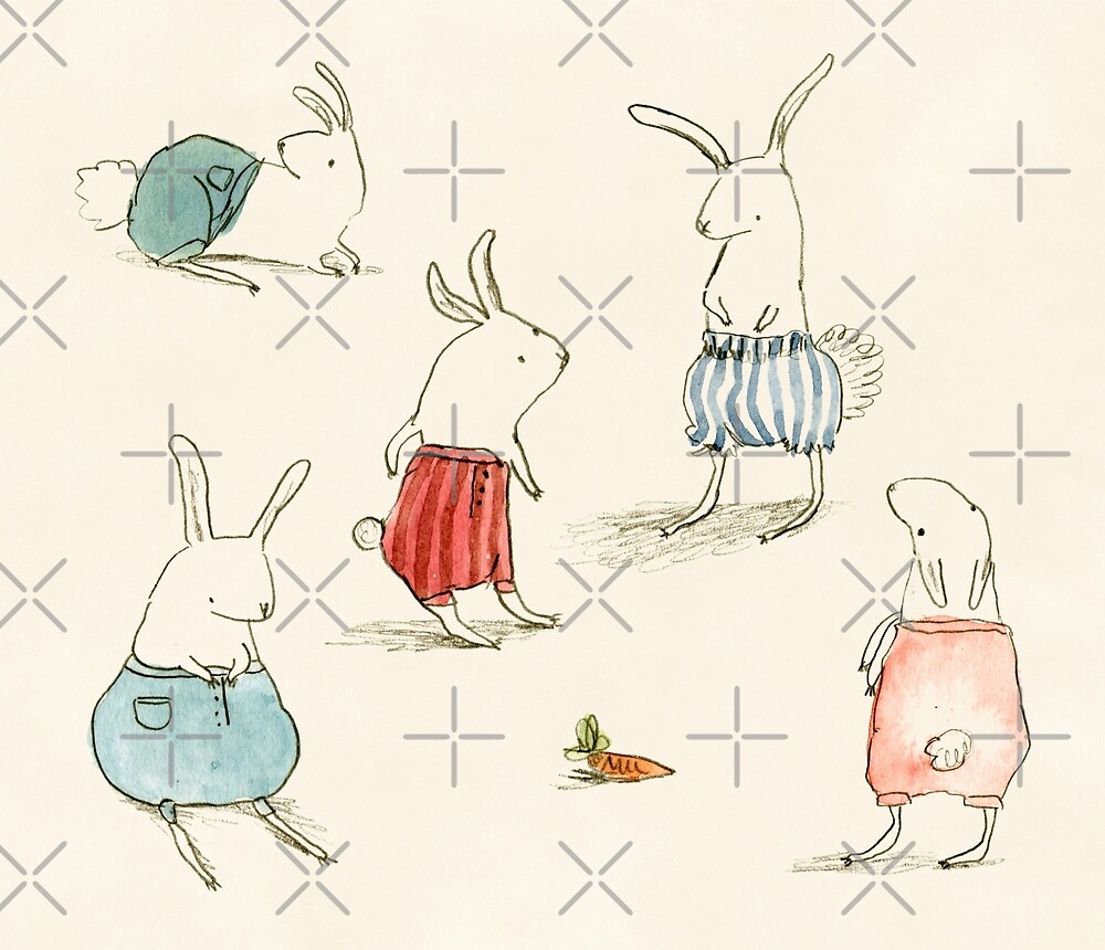 "If Rabbits Wore Pants" by Sophie Corrigan Redbubble