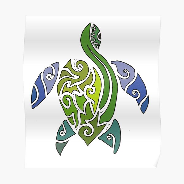 Tribal Turtle Poster