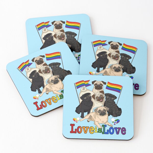 Item preview, Pugs Know Love is Love designed and sold by FivePugs.