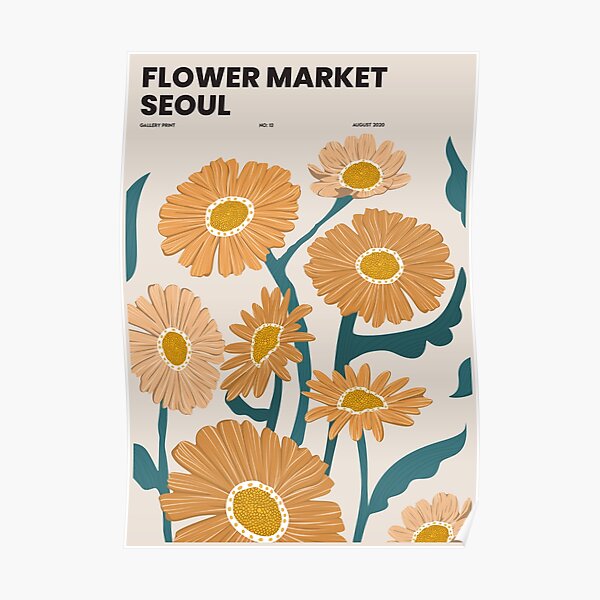 Marché aux fleurs Séoul Poster