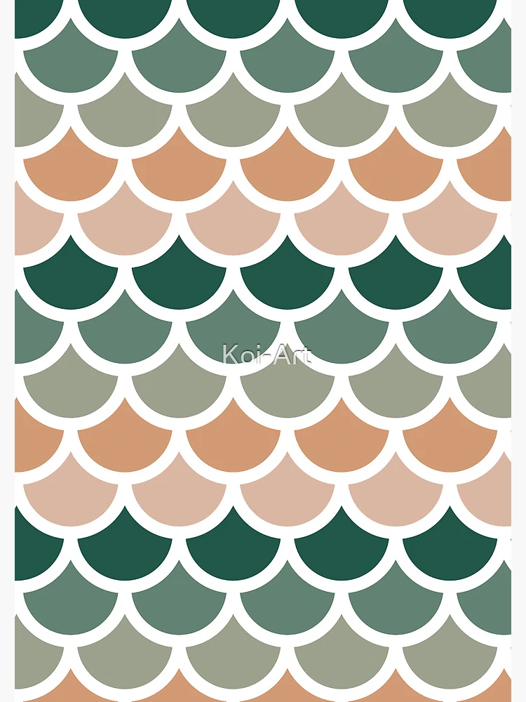 Green, Brown and White Fish Scales Pattern  Spiral Notebook for Sale by Koi-Art