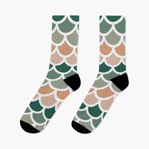 Item preview, Green, Brown and White Fish Scales Pattern  designed and sold by Koi-Art.