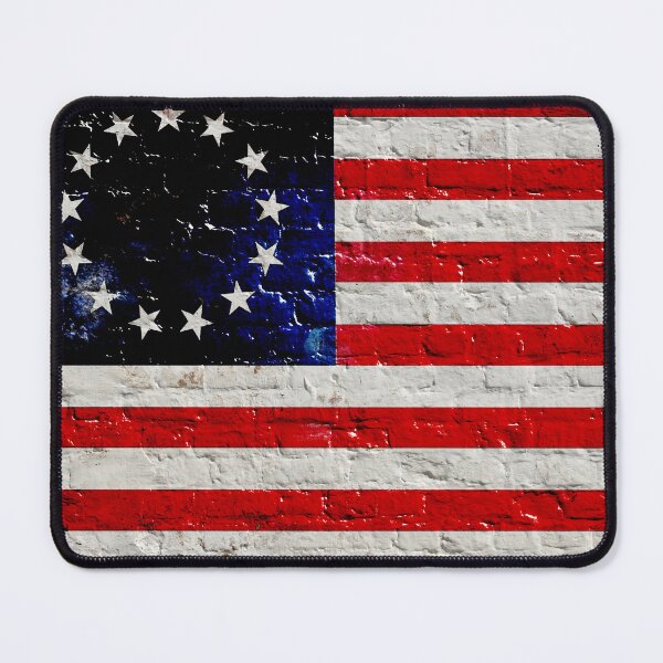 Item preview, Distressed Betsy Ross Flag on White Washed Brick Wall Print designed and sold by MolonLabeArt.