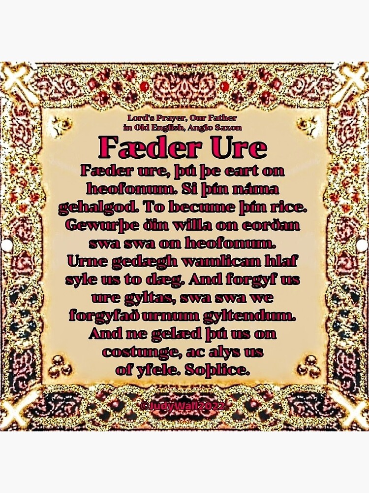 old-english-lord-s-prayer-faeder-ure-square-poster-for-sale-by