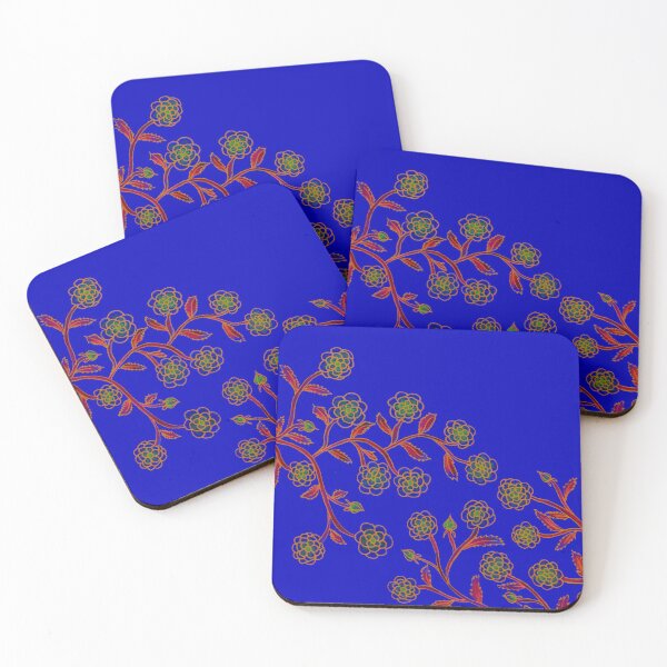 Item preview, Stylized Climbing Roses on Blue Background designed and sold by CarolineLembke.