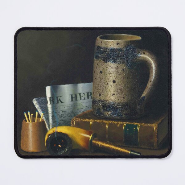 Item preview, Still Life with Newspaper, Beer Stein and Pipe | William Michael Harnett | 1879 American Still Life Art designed and sold by CJET.