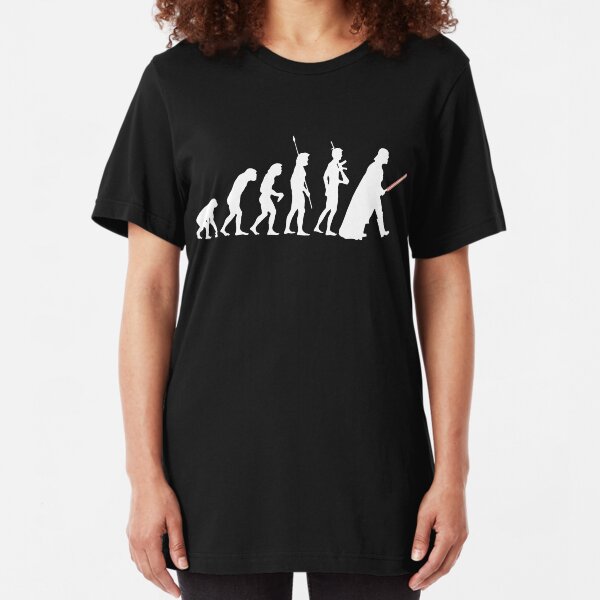 The Dark Side Of Evolution - White Slim Fit T-Shirt