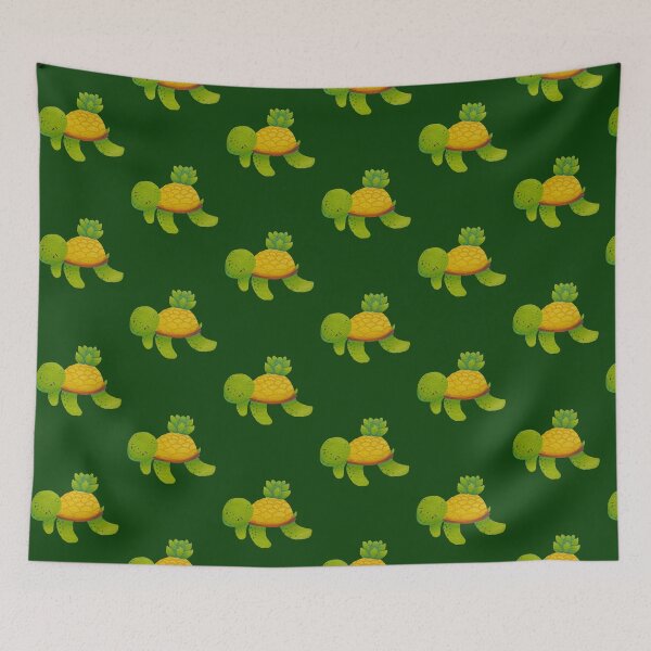 Item preview, Watercolor Pineapple Turtle Illustration  designed and sold by NikaIllustrates.