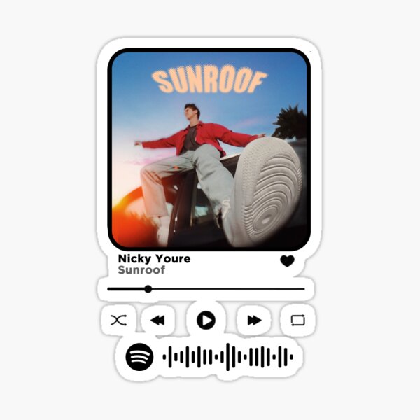 "Nicky Youre Sunroof Album " Sticker for Sale by Shiroeble Redbubble