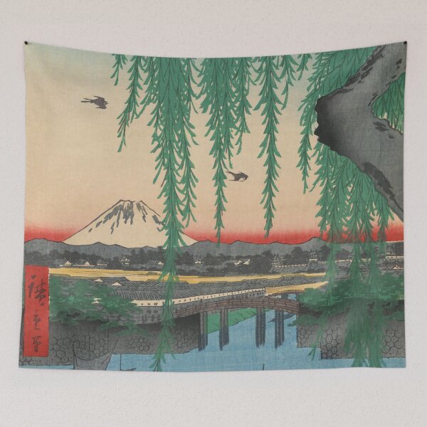 Item preview, Mount Fuji from Yatsumi Bridge Ukiyo-e Japanese Art designed and sold by VintageArchive.
