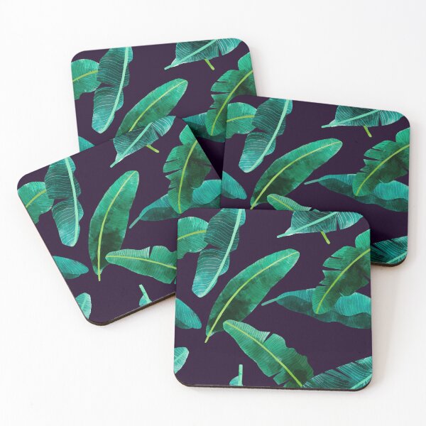 Item preview, Tropical Banana Leaves on Black designed and sold by pinkthesis.