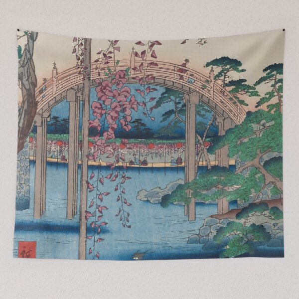 Item preview, Summer Shrine Vintage Ukiyo-e Woodblock Print designed and sold by VintageArchive.