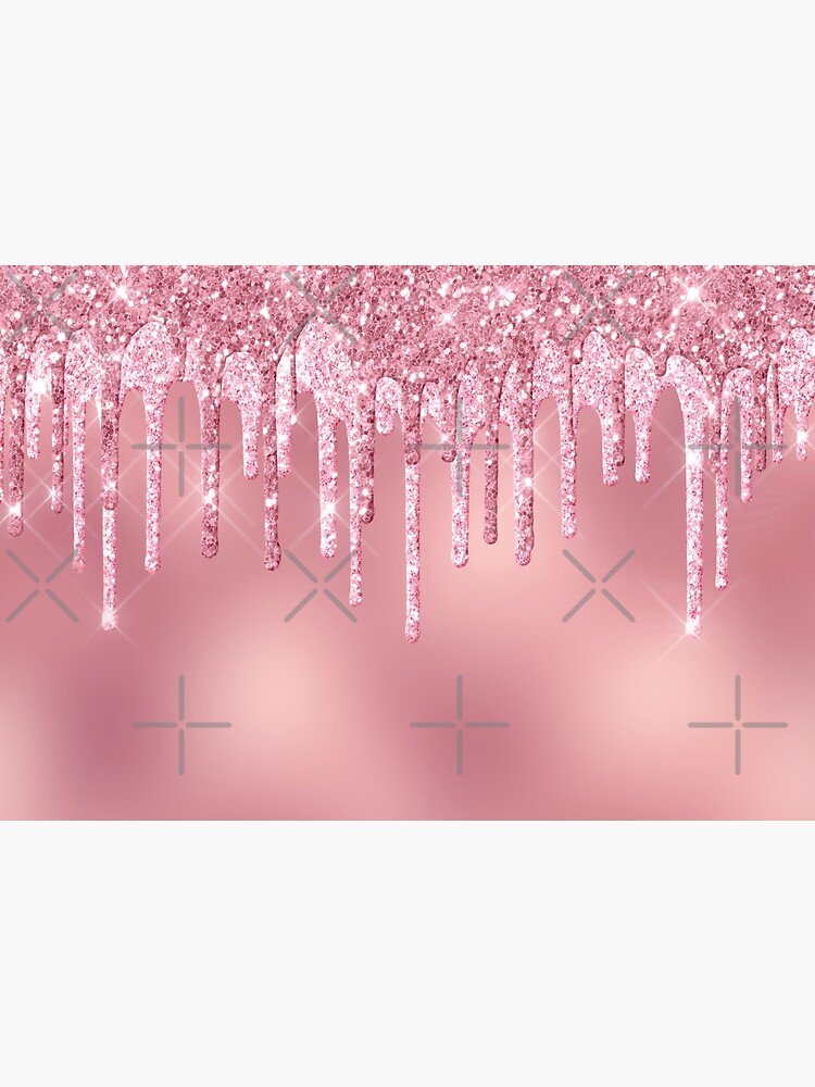 Rose gold glitter drips pink sparkle glam girly wrapping paper sheets