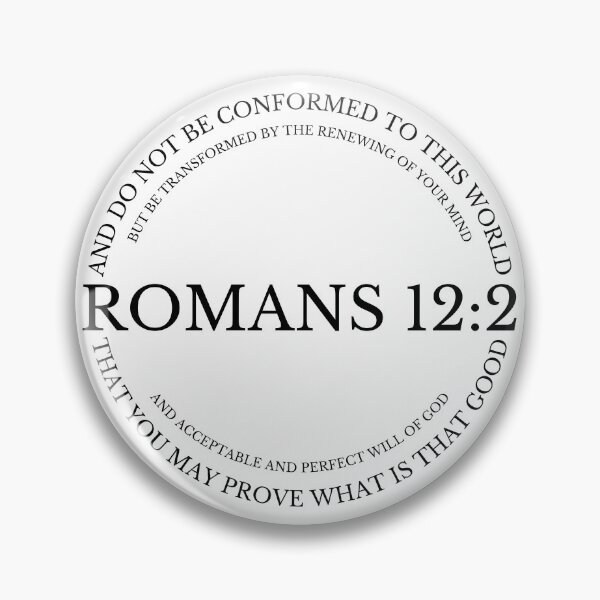 Item preview, Romans 12:2 Christian Bible verse, Simple minimalist black and white designed and sold by Emily Roberts.