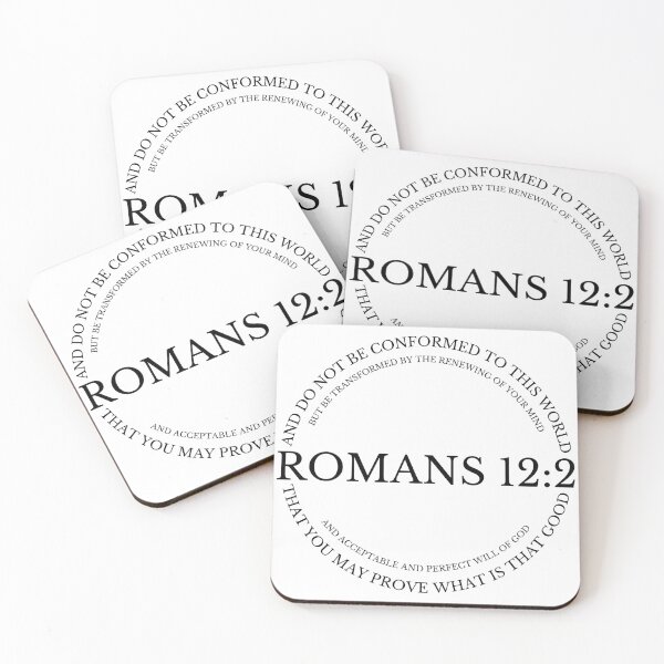 Item preview, Romans 12:2 Christian Bible verse, Simple minimalist black and white designed and sold by Emily Roberts.
