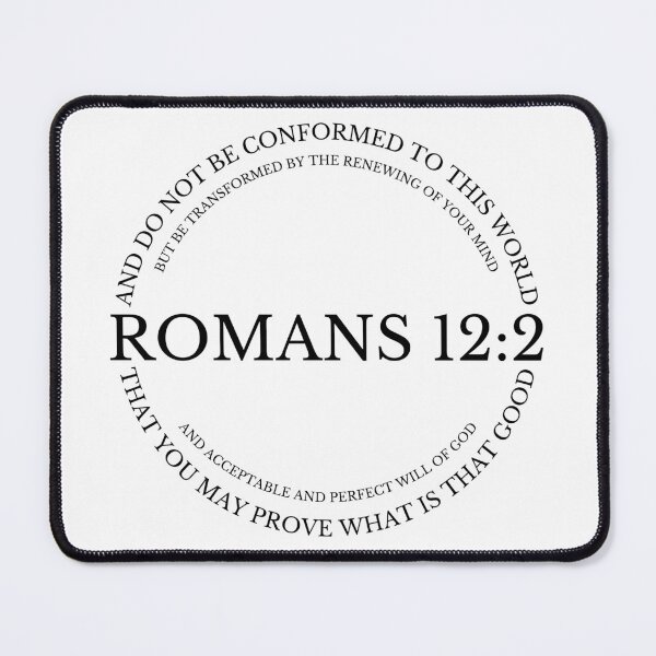 Item preview, Romans 12:2 Christian Bible verse, Simple minimalist black and white designed and sold by Emily Roberts.