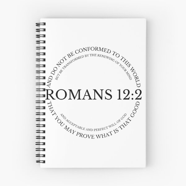 Item preview, Romans 12:2 Christian Bible verse, Simple minimalist black and white designed and sold by Emily Roberts.
