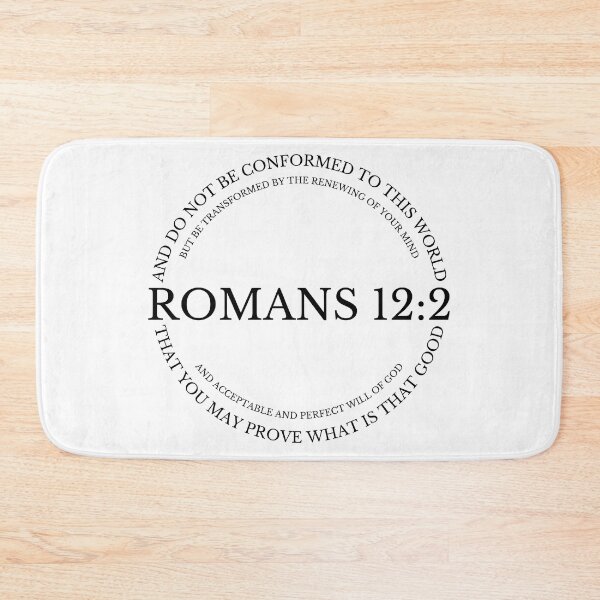Item preview, Romans 12:2 Christian Bible verse, Simple minimalist black and white designed and sold by Emily Roberts.