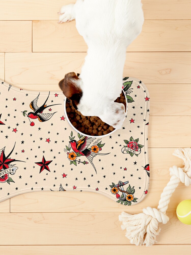 Discover Tattoo flash pattern- Pet Bowls Mat