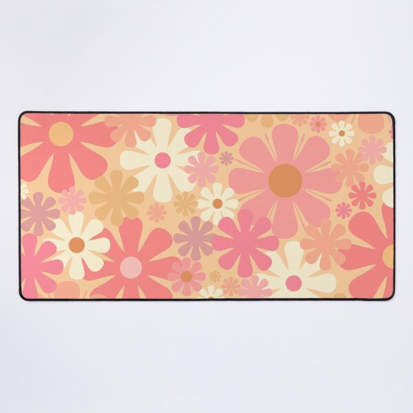 Item preview, Vintage Floral Pattern in Pink and Yellow Tones - Pastel Pink Flowers, 60s and 70s Style designed and sold by kierkegaard.