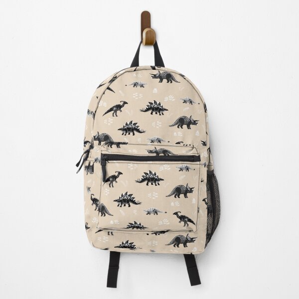 Item preview, Herbivore Dinosaurs Black and White on Neutral Beige designed and sold by Brittany Lane Allen.