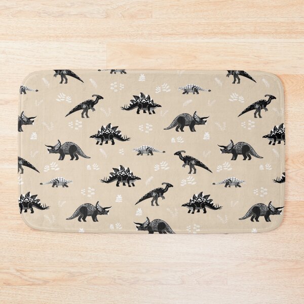 Item preview, Herbivore Dinosaurs Black and White on Neutral Beige designed and sold by Brittany Lane Allen.
