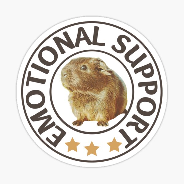 "Emotional Support Animal Guinea Pig" Sticker by BronikowskiART