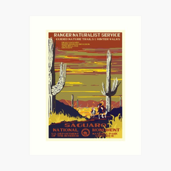 Item preview, Retro WPA Poster of Sagurao National Park Reimagined for the Future with Climate Change designed and sold by Hannah Rothstein.