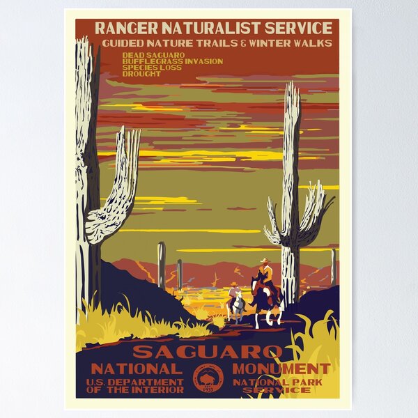 Item preview, Retro WPA Poster of Sagurao National Park Reimagined for the Future with Climate Change designed and sold by Hannah Rothstein.