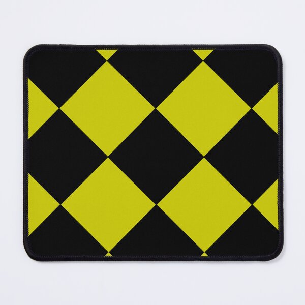 Item preview, Retro 80s Yellow Black Checkerboard Diamonds, Large-Size Repeating Pattern designed and sold by Nicolette Olivier.
