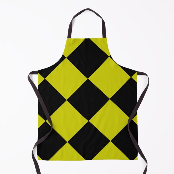 Item preview, Retro 80s Yellow Black Checkerboard Diamonds, Large-Size Repeating Pattern designed and sold by Nicolette Olivier.