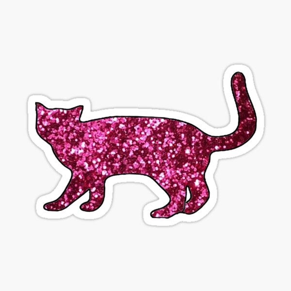 Cat Wall Stickers With Silver Glitter & Rhinestones-S010 