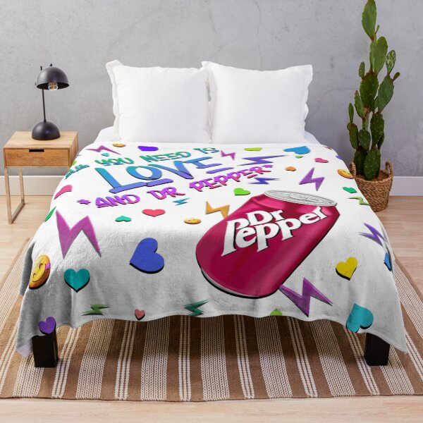 Item preview, All You Need is Love and Dr. Pepper!  Retro 80s inspired design with hand drawn soda can emojis & hearts designed and sold by MunsyArt.