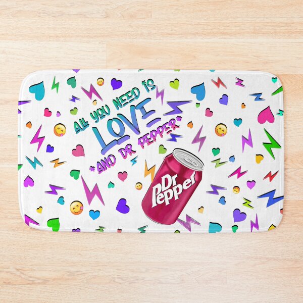 Item preview, All You Need is Love and Dr. Pepper!  Retro 80s inspired design with hand drawn soda can emojis & hearts designed and sold by MunsyArt.
