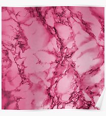 Hot Pink Marble Design Poster