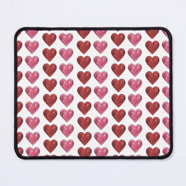Item preview, Shiny Red and Pink Candy Polka Dot Hearts, Repeating Pattern designed and sold by Nicolette Olivier.