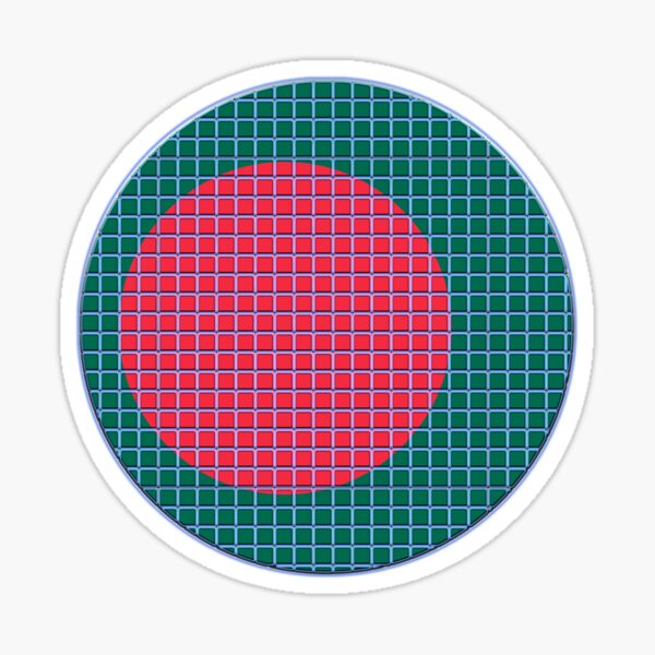 Bangladesh Flag Rounded - Squares Pixel Sticker