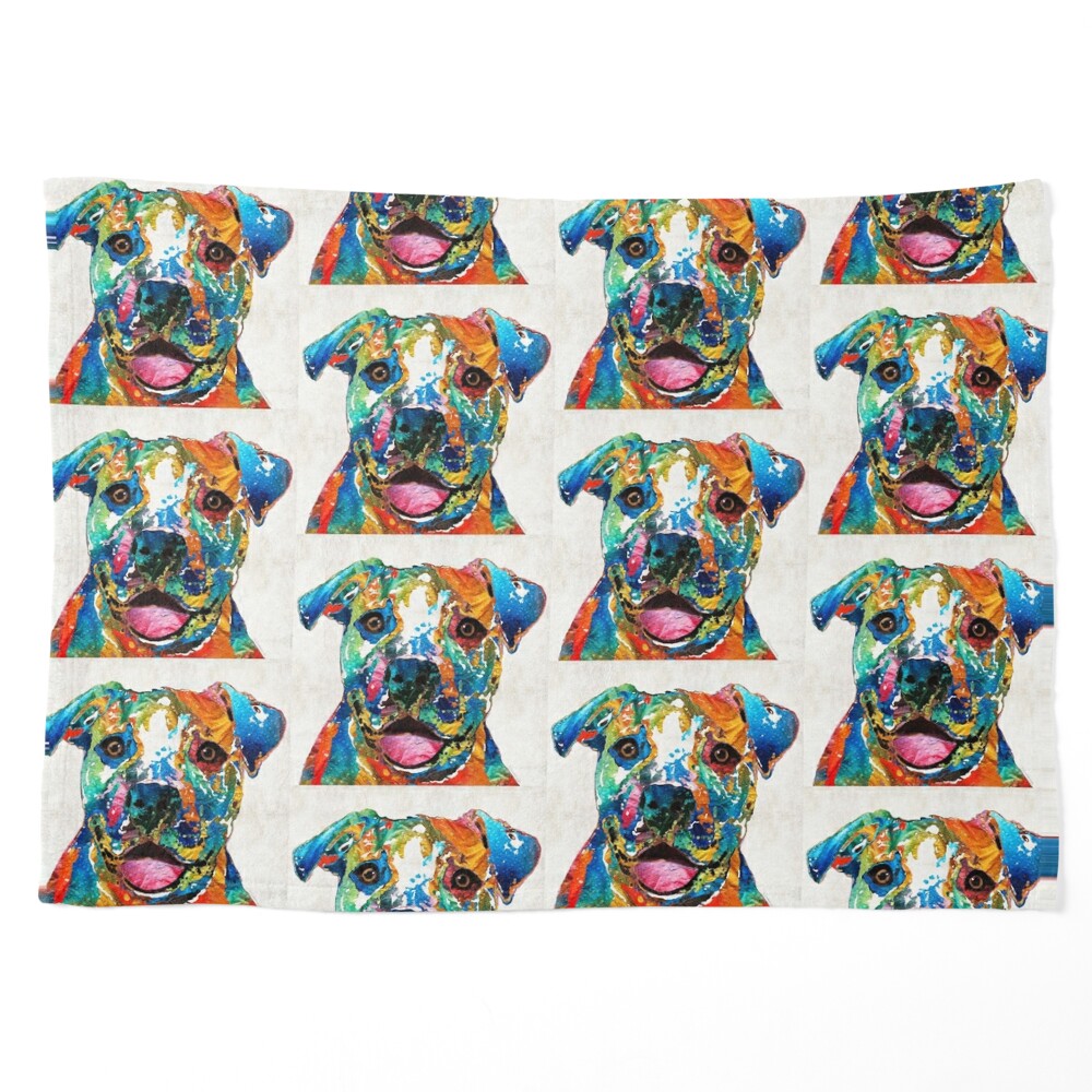 Colorful Dog Pit Bull Art - Happy - By Sharon Cummings Jigsaw Puzzle by  Sharon Cummings - Pixels