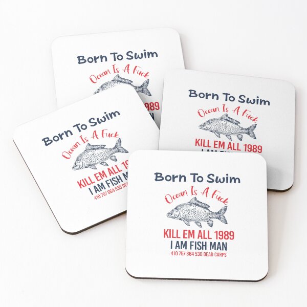 Item preview, BORN TO SWIM OCEAN IS A FUCK KILL EM ALL 1989 designed and sold by AkerArt.